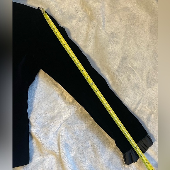 Vintage Bonwit Teller Black Velvet Cropped Evening Wedding Dressy Jacket Blazer - Picture 7 of 8